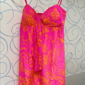 Vintage Lilly Pulitzer silk dress, pink